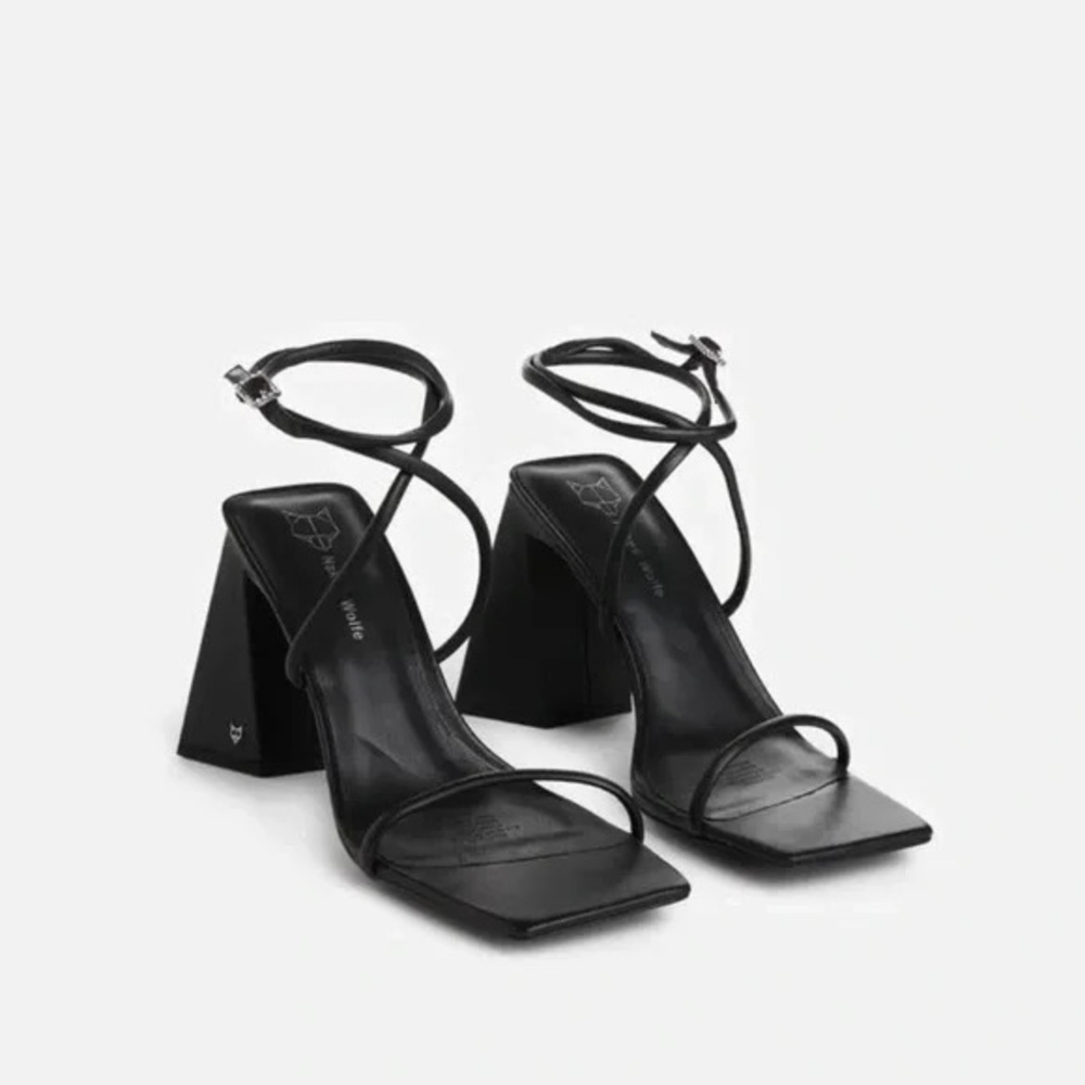 Naked Wolfe Black Strappy Heels